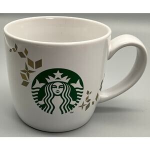 Starbucks Holiday Collection Mug 2013 Mermaid Siren Logo White Green 14 fl.oz.